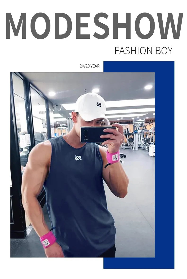 Mens Workout Tank Tops Mash Fabric Quick Dry Muscle Sleeveless Shirts Cut Off Slim Fit  Bodybuilding Gym Tees Singlet