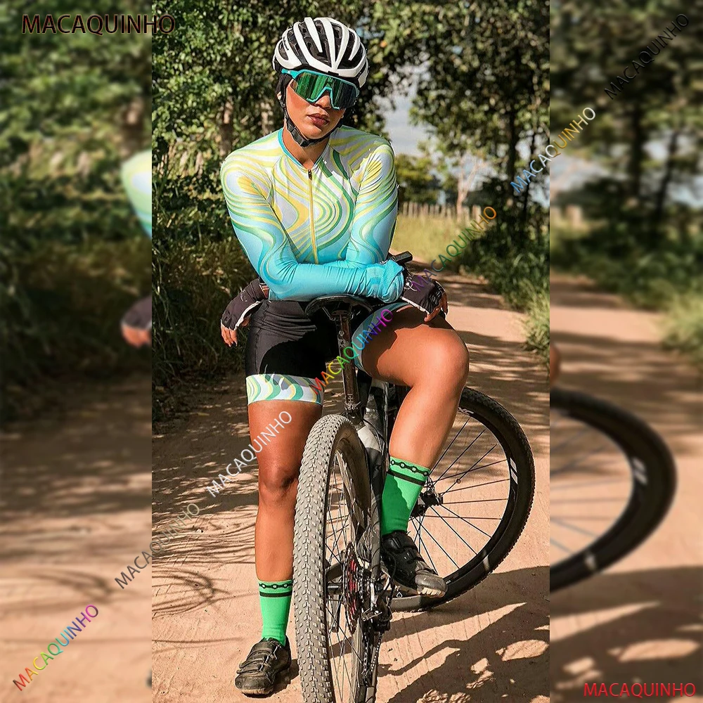 Women's Long Cycling Jumpsuit Macaquinho De Ciclismo Bike Store Promotion Triathlon Set |