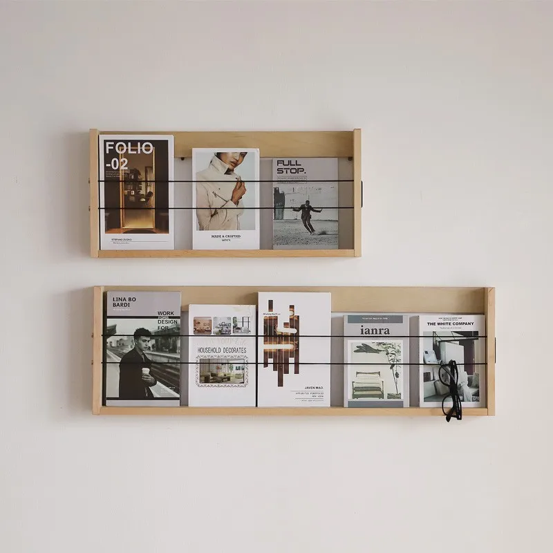 Wall-Mounted Bookshelf Magazine Rack Storage Organizer Living Room Display Shelf Decorative Simple Office Furniture Estante FYMR