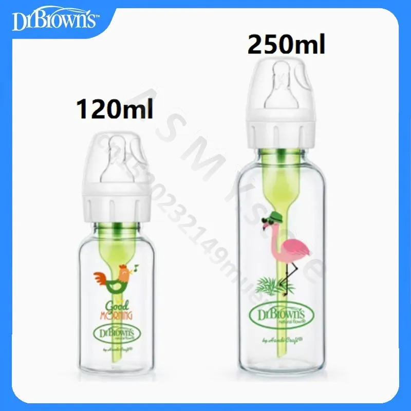 Dr. Brown's newborn Glass baby bottle/Anti-colic/baby glass bottle/standard caliber/120ML 250ML 5