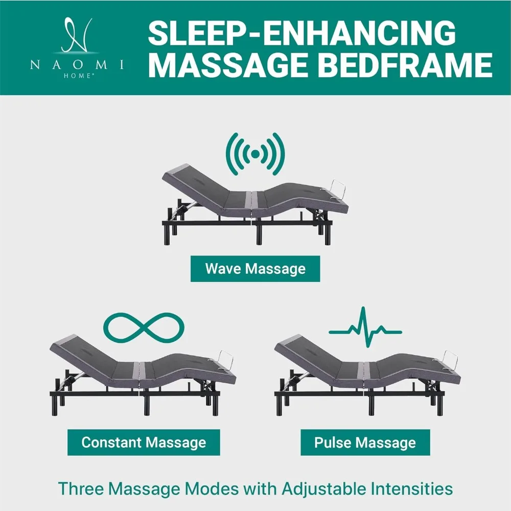USB Ports, Wireless Remote, Assembly Needed, Ergonomic, Bed Frames, 5