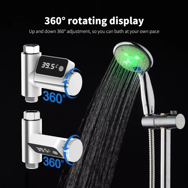 Kiváló Minőségű 360 ° Forgó Led Digitális Zuhany Hőmérséklete - Image 2