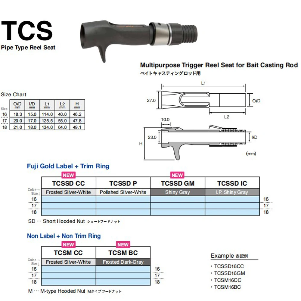 Fishing Rod Fuji Multipurpose Trigger Reel Seat Sliding Hood for Ball Casting Rods TCS 16 17 18