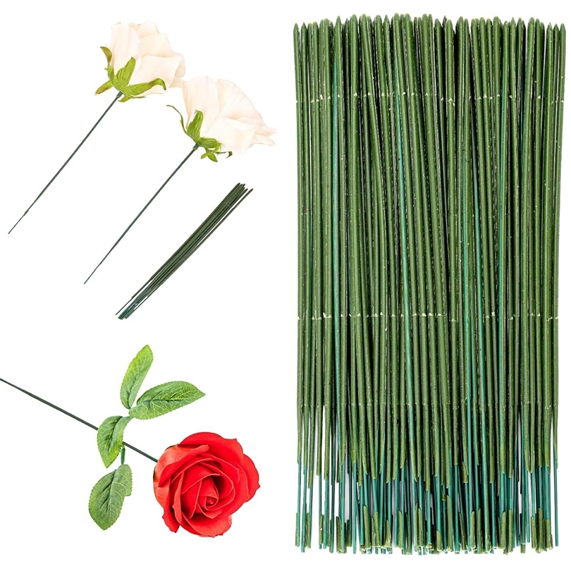 Green flower stem iron wire christmas Wedding Celebration bridal bouquet Home vase DIY box manual accessory material decor Cheap