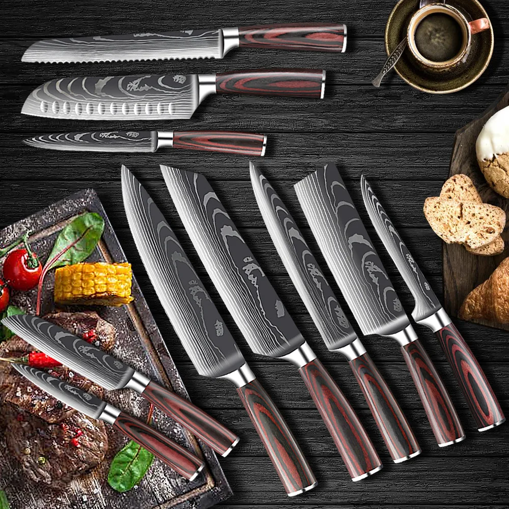 PAUDIN 7 Pieces Chef Knife Set, Professional Knives Set for Kitchen, Sharp  High Carbon Stainless Steel Blade and Pakkawood Handle with Gift Box