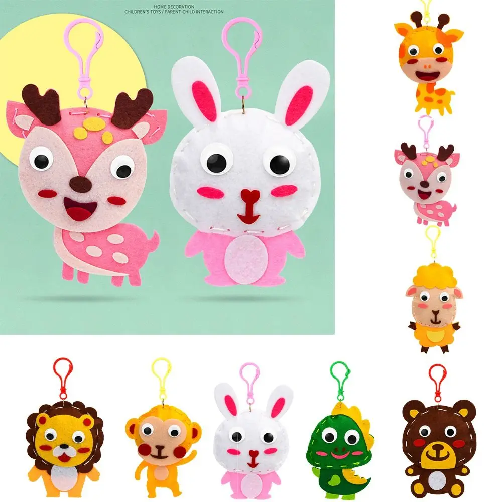 

Cartoon Animal Baby DIY Animal Pendants Handicrafts Non-woven Keychain Material Package Montessori Toy Charms Arts Crafts