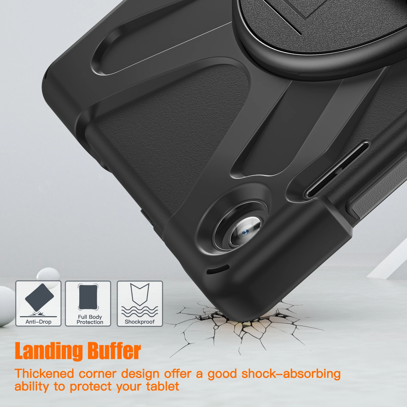 Silicone Shockproof Rotating Stand Case with Handle