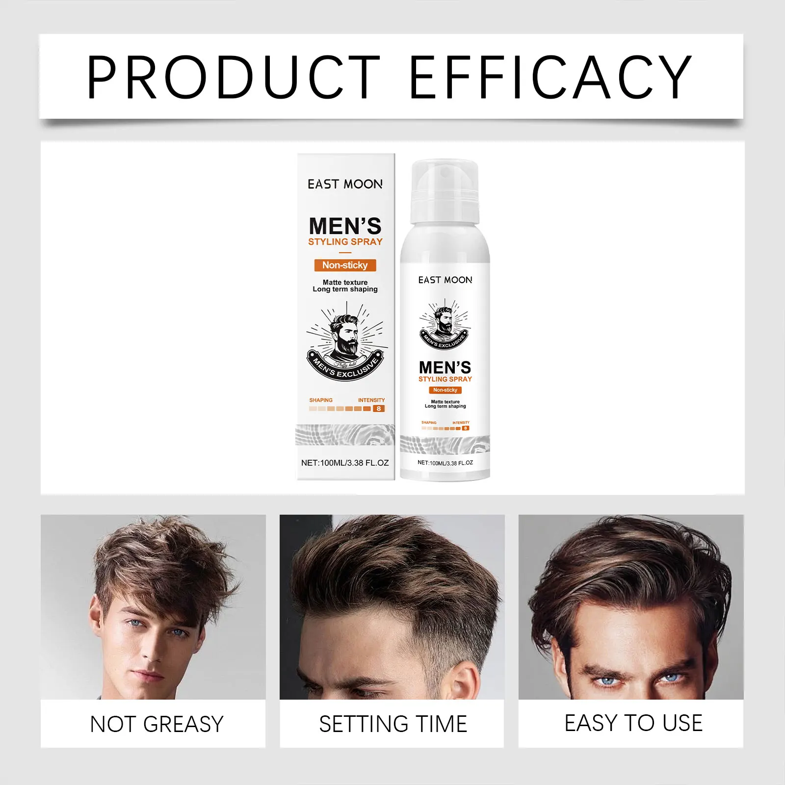 Ease Moon Matte Fluffy Hair Styling Spray for Men Strong Hold Increases Volume More Thickening Keep Refreshing Hair Shaping Oils