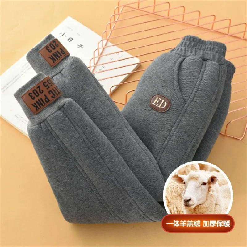 Thick Warm Pants Winter Cotton Fleece Trousers Kids Clothes Boys Girls Sport Long Pants 4-14 Years