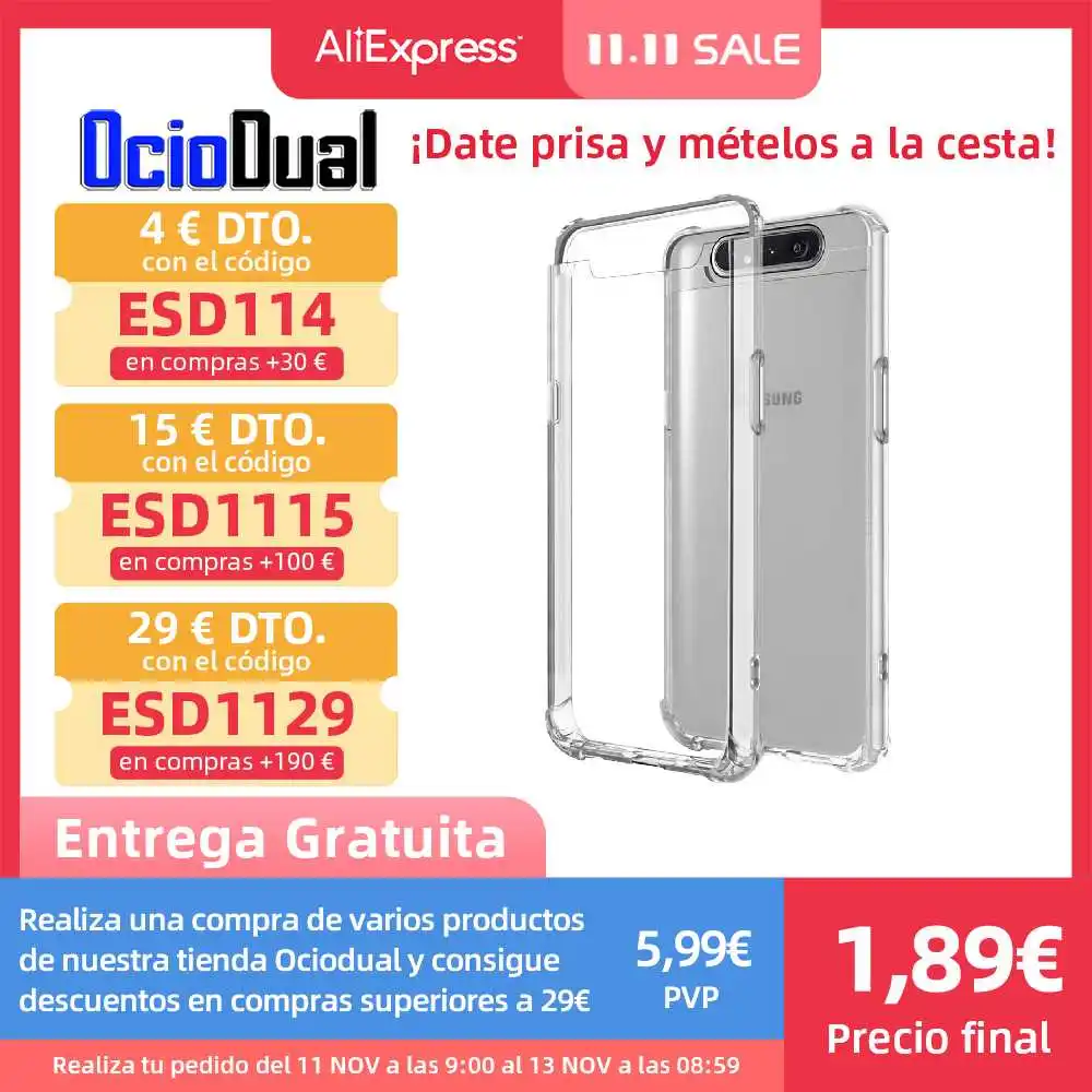 Clear TPU Case Cover for Samsung Galaxy A80 ShockProof Antishock Reinforced Edges Shock Resistant Protective Bumper | Мобильные