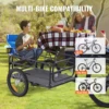 VEVOR 160 lbs Bike Cargo Trailer Foldable Storage Bicycle Wagon Cart with 16" Wheels Safe Reflectors Fits 22"-28" Bike Wheels 6