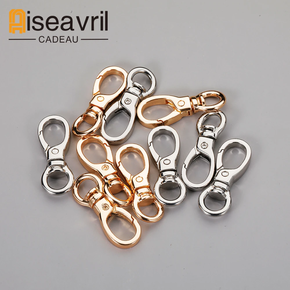 

10pcs Snap Lobster Clasp Swivel Clasps with Ring Snap Hooks Keychain Clip Hook Metal Lobster Claw Clasp for Keyrings Crafting