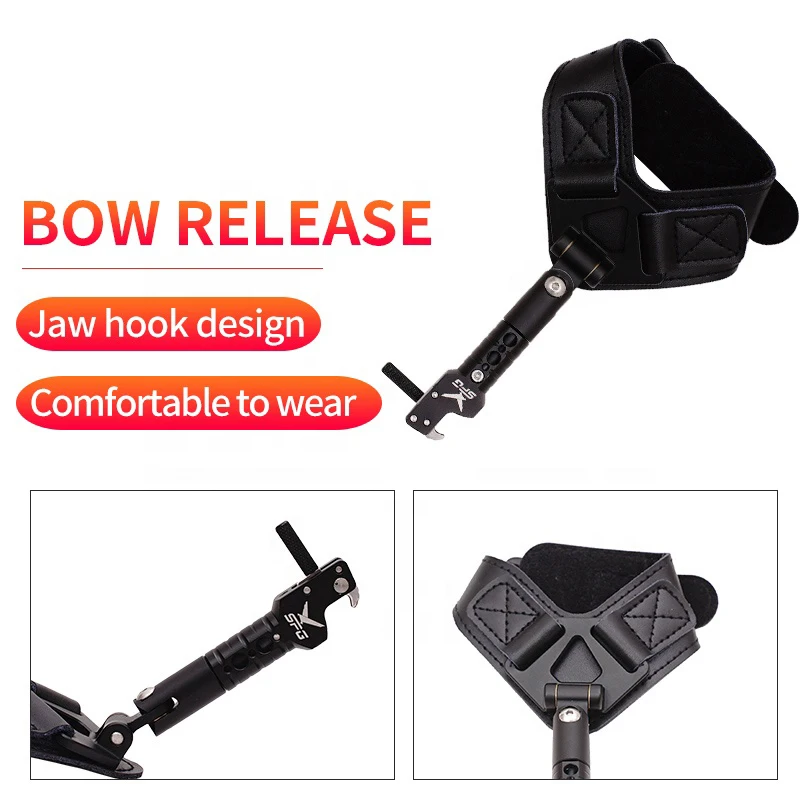 Adjustable Wrist Clips Plier head Strap Release Swivel Composite Hook SP319 Black Red Blue Archery Accessories Bow Release