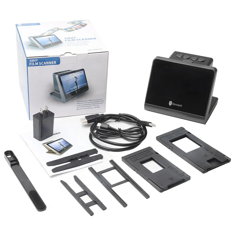 24MP 48MP Negative HD Film Slider Scanner 135mm 126mm 110mm Super8 Slide Converter with 5" LCD Screen