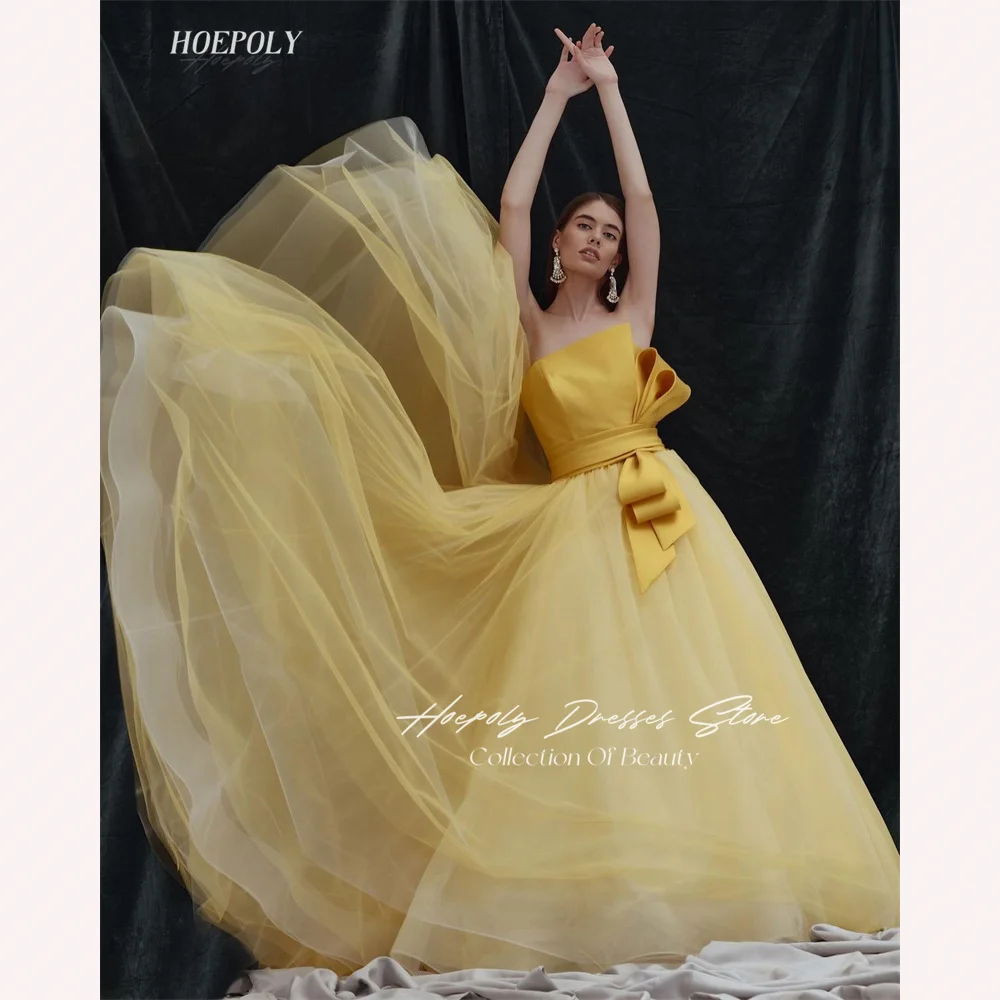 

Hoepoly Strapless Neckline Prom Dress Sleeveless With Floor Length Evening Elegant Party Dress For Women2023