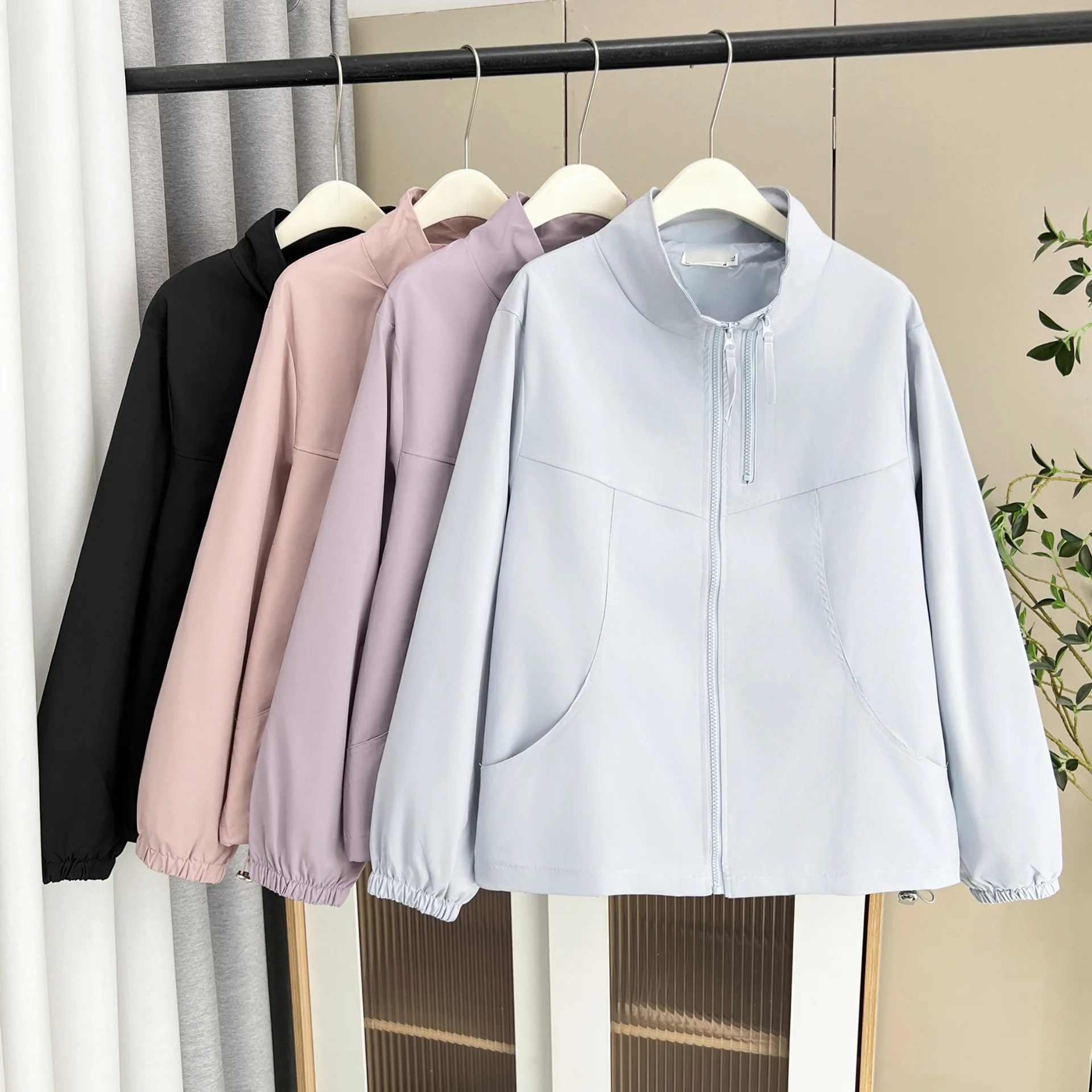 Fashion Plus Size Women's Outdoor Jacket 2025 Autumn New Stylish three-dimensional Zipper Coat 2192