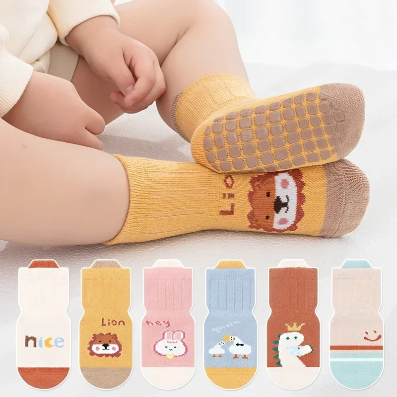 Spring Autumn Children Kids Anti-slip Long Socks Cartoon Soft Baby Toddler Home Trampoline Socks Boys Girls School Sports