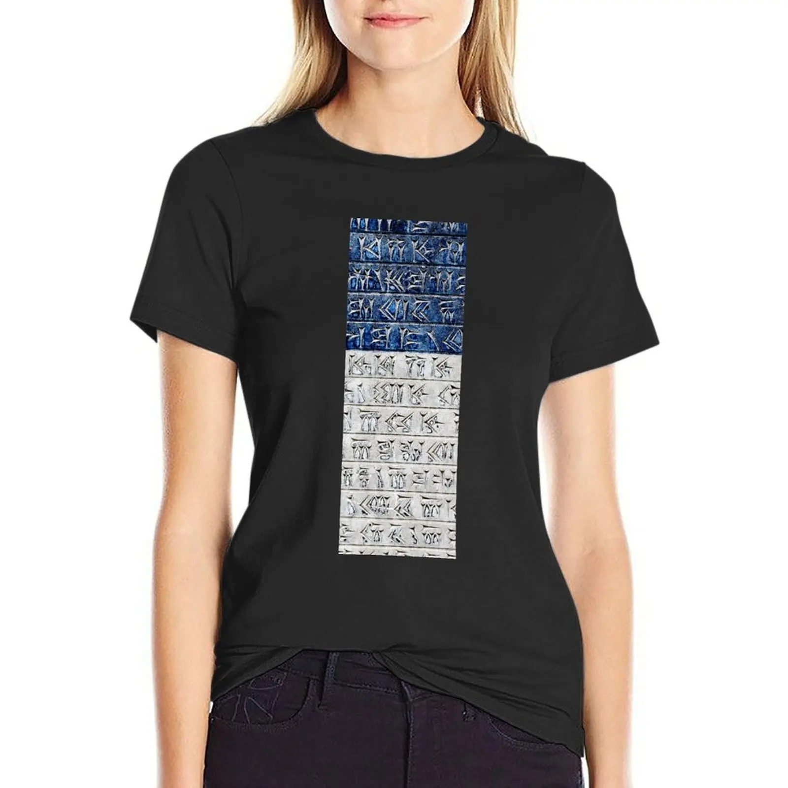 Persian Cuneiform Inscription T-Shirt tops kawaii clothes Female clothing cute clothes plus size t shirts for Women loose fit