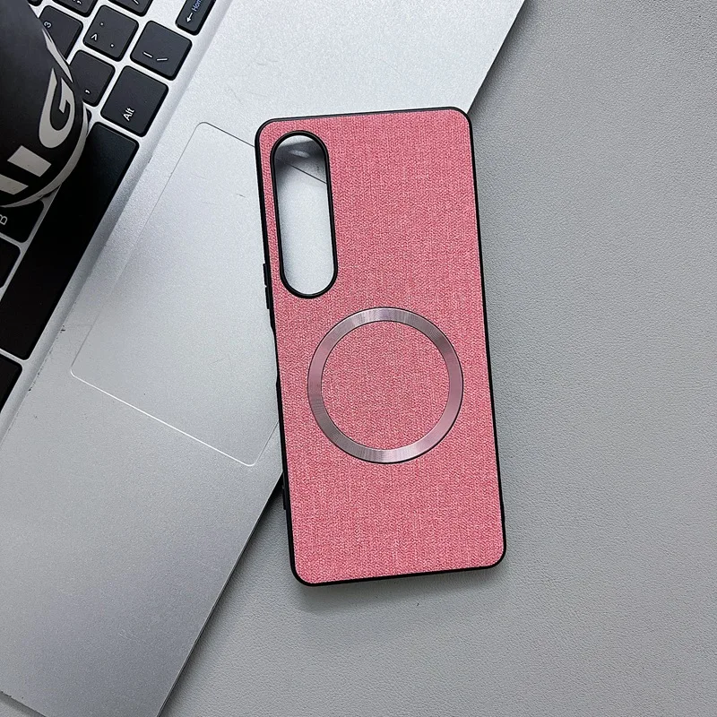 Fabric Cloth Texture Magnetic Phone Case - Shockproof with Magsafe Charging Compatibility