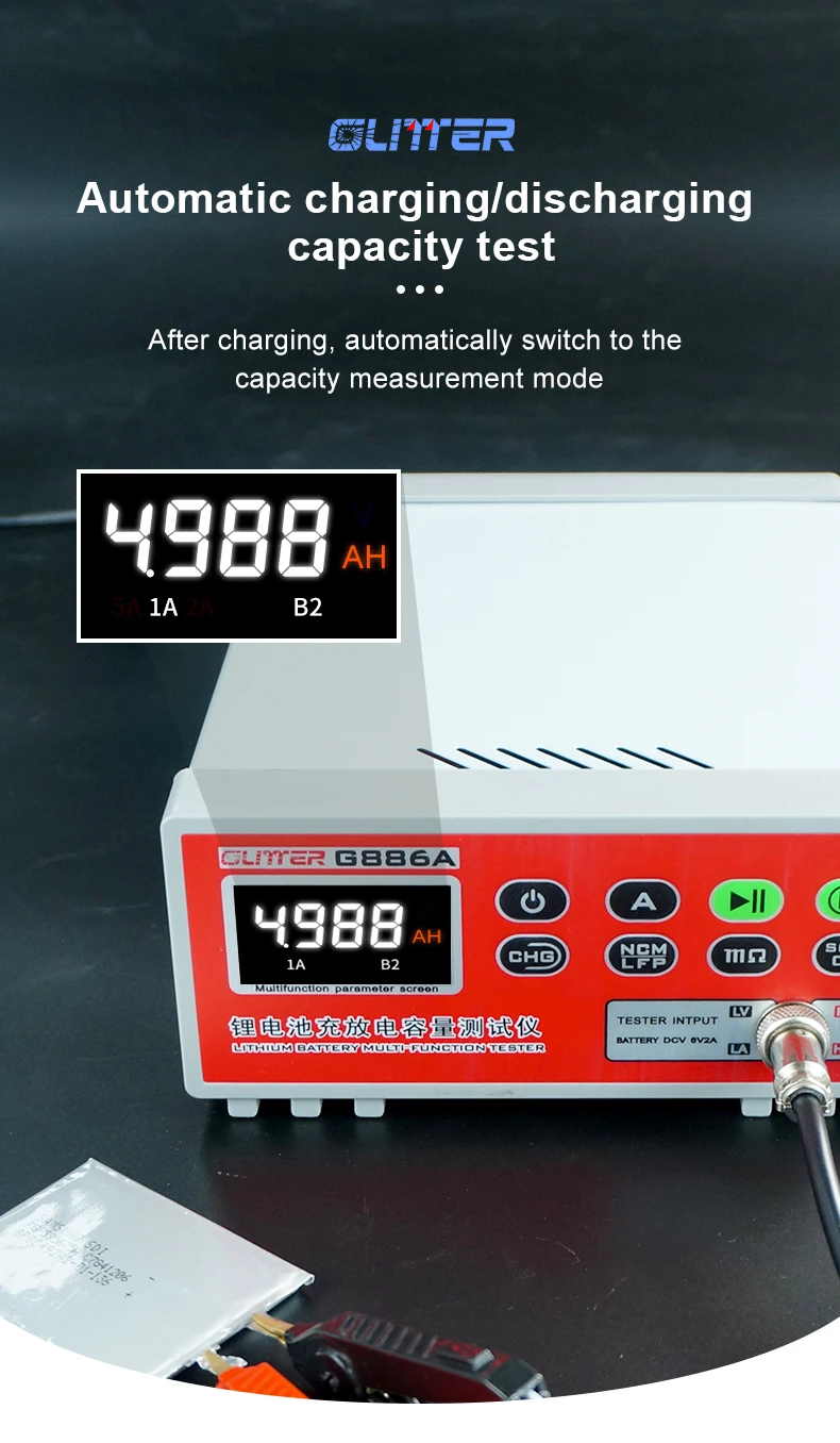 G886A Lithium Battery Tester Single Ternary Iron Lithium Screening Voltage Inter