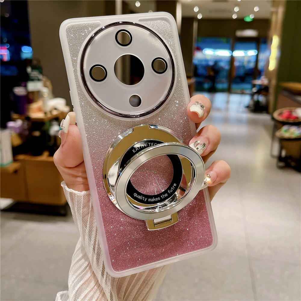Magnetic Suction Bracket Soft Bling Phone Case