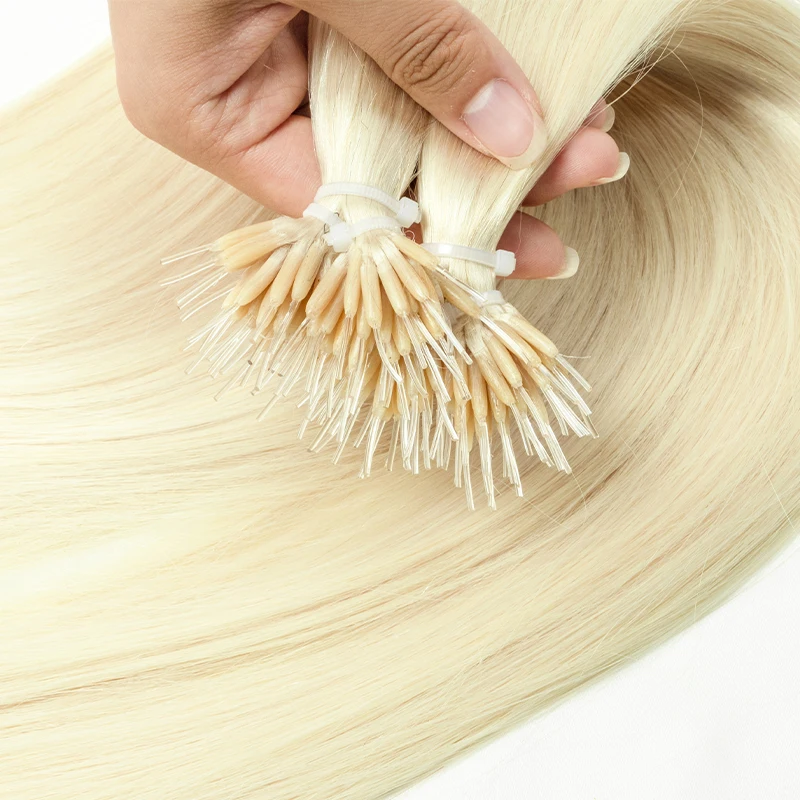 F Tip Hair Extension S Capelli Umani Fish Line Microring Hair Extension Per Salon Biondo Platino Di Alta Qualità 60 #50 G/Pacco