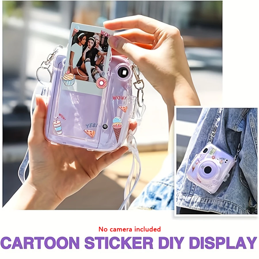 Fujifilm Mini 11 Instant Camera Transparent Case Adjustable Strap Camera Sticker 1 x (without camera)