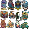 Owl Wooden Animal Puzzle DIY Crafts Brain Trainer Puzzles Game for Kids Adult Educational Wood Toy Gift Medium Difficulty Jigsaw 1