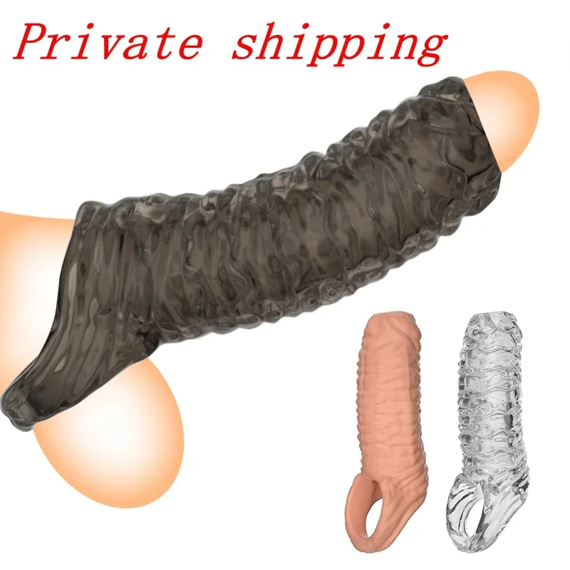 Penis Sleeve Silicone Reusable Penis Condom Adult Sex Toy
