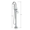 FMHJFISD Black Bathtub Faucet Floor Mounted Free Standing Bathtub Shower Mixer Taps Hot Cold Water Bathroom Crane Swivel Spout 5