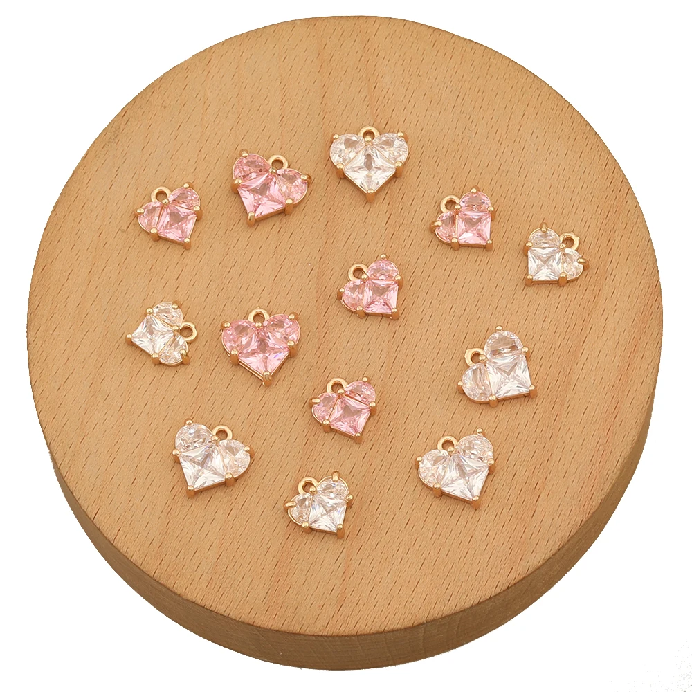 Cordial Design 40Pcs Jewelry Accessories/CZ Charms/DIY Making/Heart Shape/Earring Findings/Hand Made/Pendant For Necklace - cordial