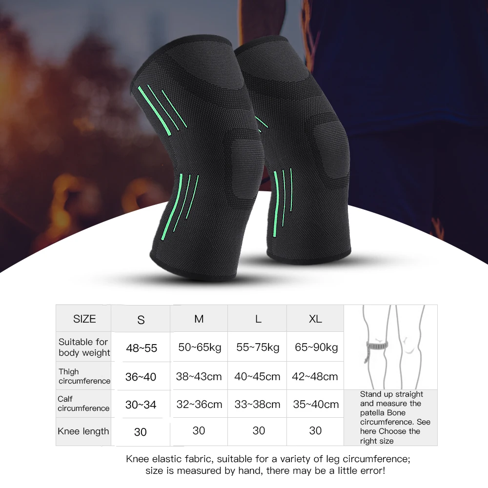 2Piece Bandage Running Cycling Knee Support Braces Compression Elastic Nylon Polyester Kneepad Sleeves For Basketball Volleyball