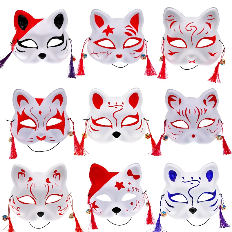 Anime Demon Slayer Fox Mask Cosplay Japanese Mask Half Face Mask Masquerade Festival Ball Kabuki Kitsune Masks Cosplay Prop Boys Costume Accessories Aliexpress