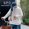 Men Autumn High-end Design Trendy Tops in Knitwear Round Neck Loose Fishnet Solid Long-sleeved Hollow Sweatshirt Fashionable 2