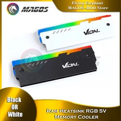 RAM Shell Radiator RGB DDR4 DDR3 Universal Heatsink Memory Vest ARGB 5V AURA Addressable Black White 1/2 Pcs Pack