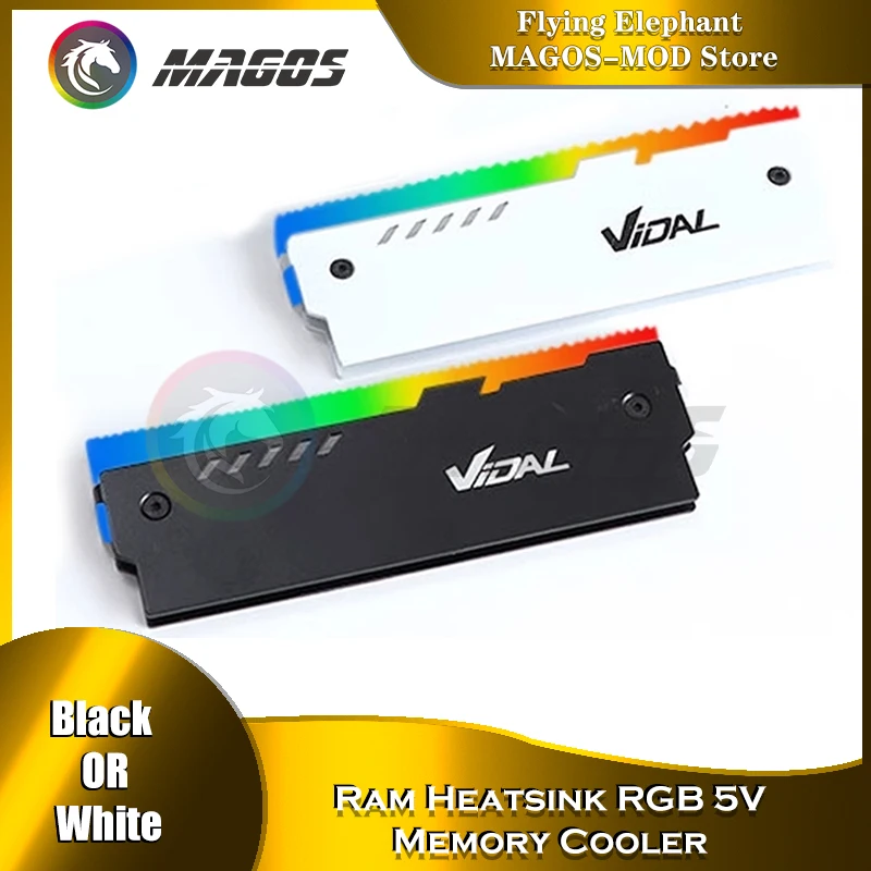 Universal Ram Shell Radiator Rgb Ddr4 Ddr3 Dissipador Universal Memory Vest Argb 5v Aura Endereçável Preto Branco pc Pack