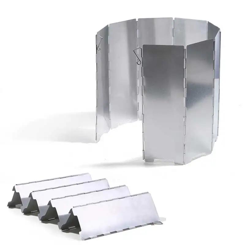 Poêle Pare-Brise Camping Pliante Extérieure Aluminium Camping Voyage