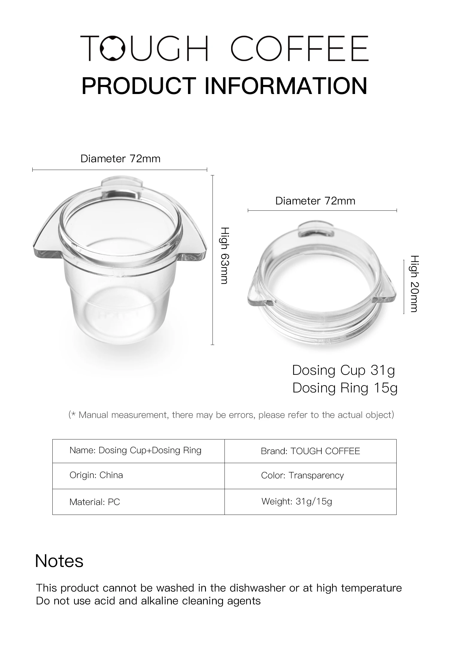 54mm Kaffee Dosier becher Dosier ring für Brevi lle 8 Serie Pulver Feeder Sieb träger Schnüffel becher Espresso maschine Zubehör – Detail 4