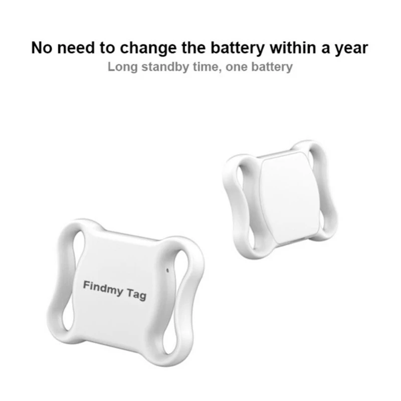 Mini GPS Tracker 2.4G Low-Power WIFI Locator Car Pets Airtags Smart Finder Key Finder Positioning Findmy Tag APP Durable (White)