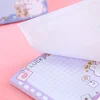 Self-adhesive Cute Kawaii Girl Bunny Grid Sticky Notes Plaid Memo Pad Post Notepad Stationery Index Tab Check List To Do Planner 5