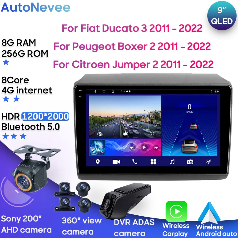 Android Car Stereo Multimedia Per Fiat Ducato 3 2011 - 2022 Per Peugeot Boxer 2 2011 - 2022 Per Citroen Jumper 2 2011 - 2022 Dvd