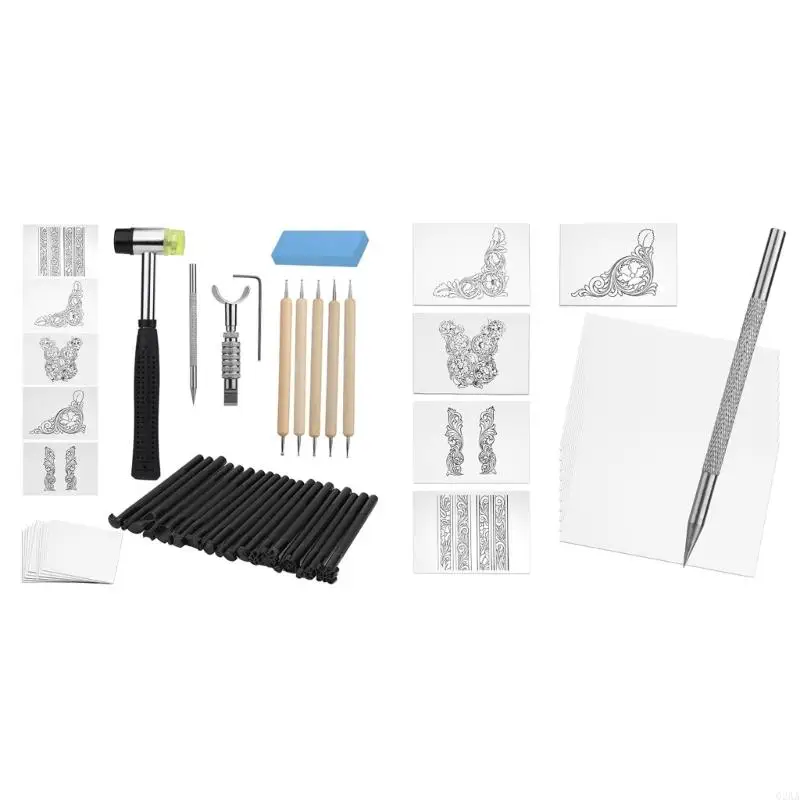 G2AA Leather Stamping Tool Embossing Tool, Double Ended Dotting Tool Rotating Leather Carving For Bag Wallet Making