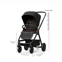 Poussette bébé haute vue peut s'asseoir ou s'allonger, légère et pliable, poussette bidirectionnelle haute vue pour nouveau-né 4
