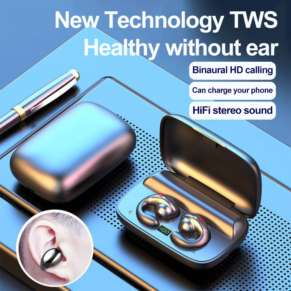 TWS-наушники S19 с костной проводимостью, Bluetooth, мини-гарнитура, беспроводные наушники с HD-вызовом, спортивные Hi-Fi стерео наушники с микрофоном