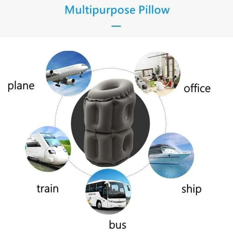 Portable Travel Pillow for Airplane Kids Napping Lunch Rest Sleeping Inflatable Air Waist Cushion Alleviate Neck Shoulder Pain