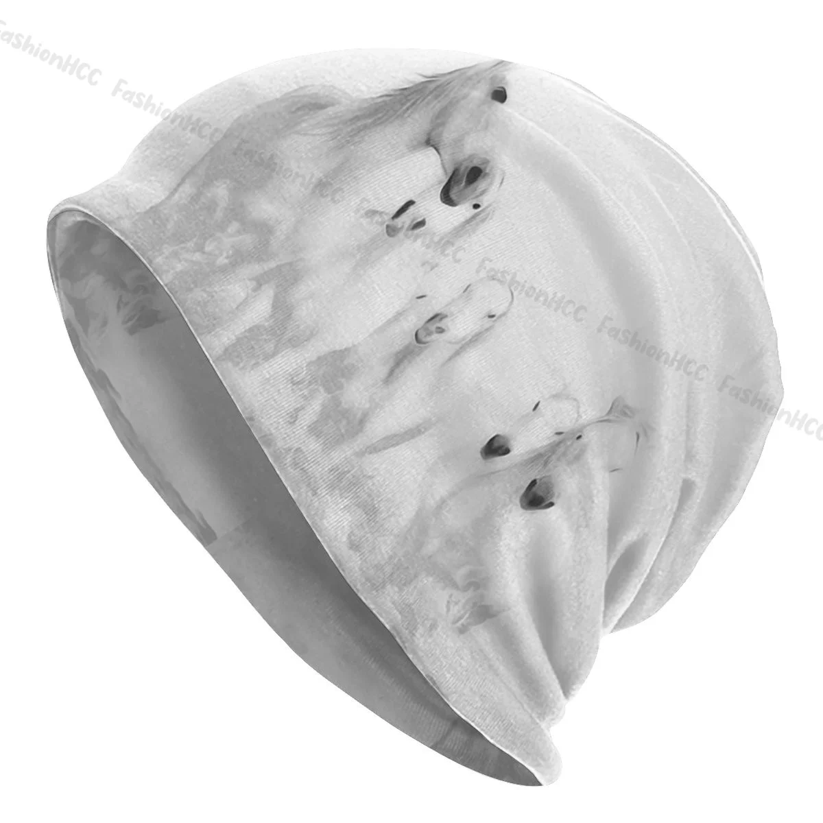 

A Herd Of White Horse Thin Skullies Beanies Autumn Spring Caps For Men Women Galloping Horse Run Quickly Ski Caps Bonnet Hats