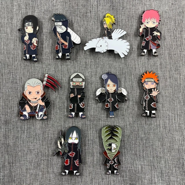 Comic Naruto esmalte pinos para mulheres, emblemas coletar, nuvens  vermelhas, Akatsuki, broche dos desenhos animados, mochila, jeans, jóias da  moda, presentes