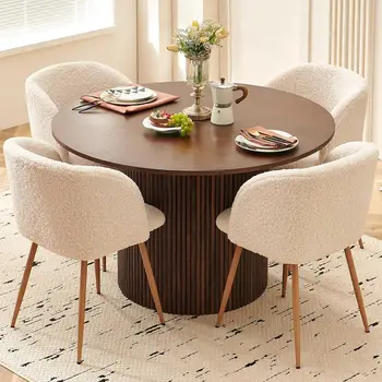 Rustic Walnut Dining Set 1