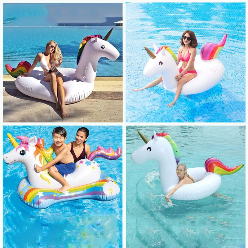 

Unicorn Swimming Ring, Adult Children'S Water Mount, Inflatable Thickened Flamingo Floating Row, Floating Bed, Floating Mat