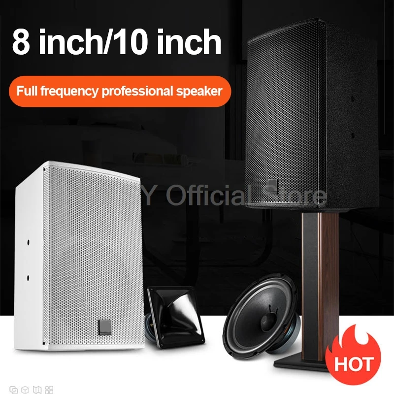 8/10 Inch High Power Bass Speaker Home KTV Card 150/200W Full Frequency Speaker Professional Private Room Conference Bar Audio